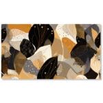 tablou canvas abstract modern frunze si forme in culori calde