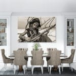 tablou canvas beauty dinner cantareata sepia