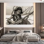 tablou canvas beauty dormitor cantareata sepia