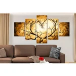 tablou canvas inima 5 piese living