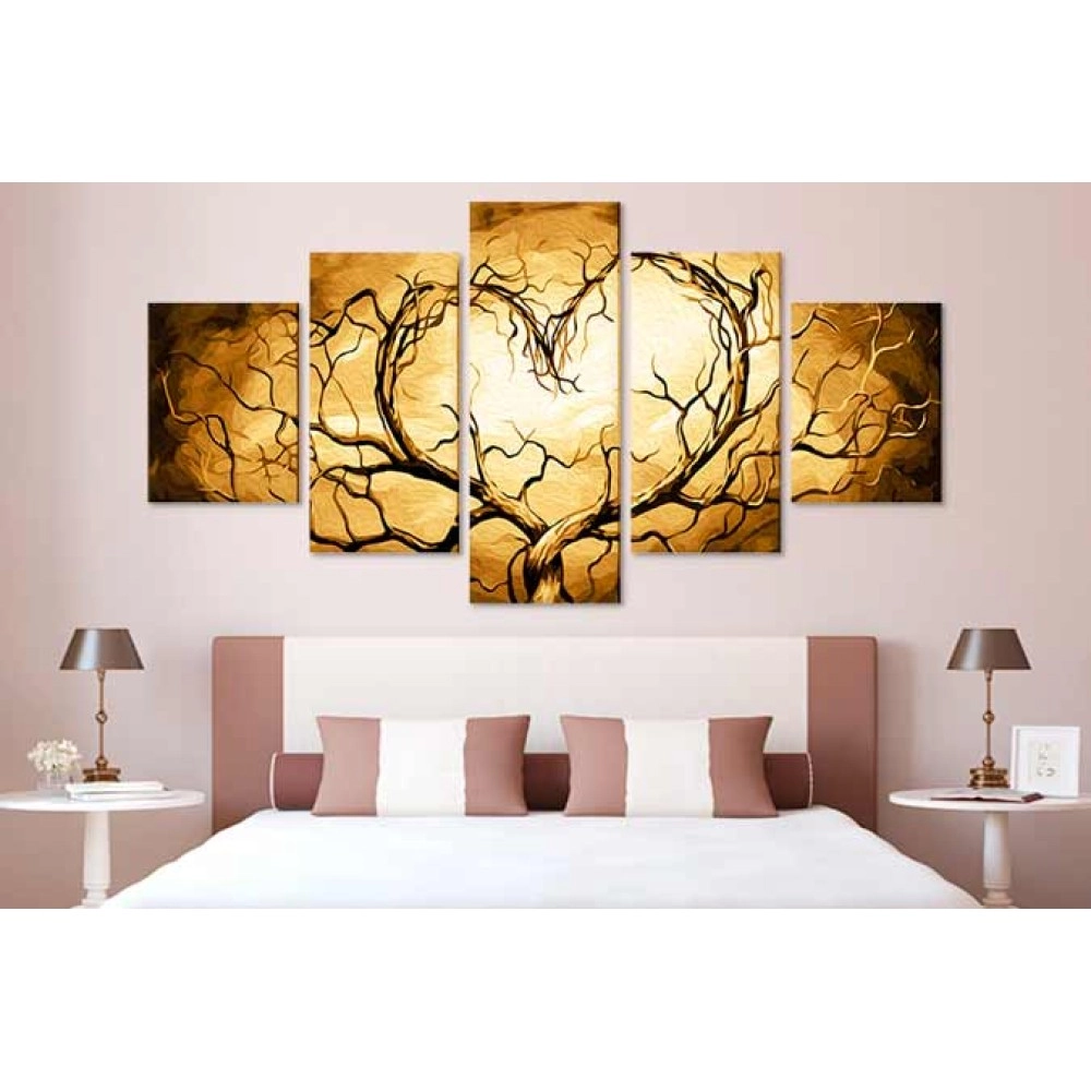 tablou canvas inima 5 piese dormitor