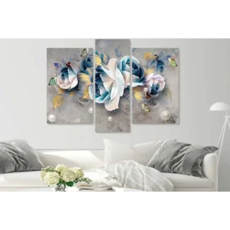 tablouri flori trandafir pe canvas bumbac