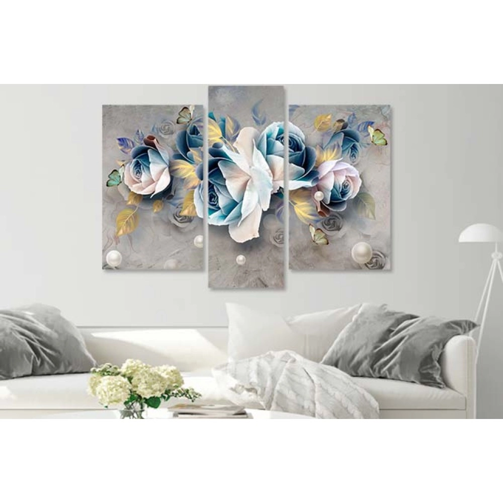 tablouri flori trandafir pe canvas bumbac